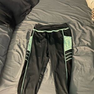 Black and green leggings